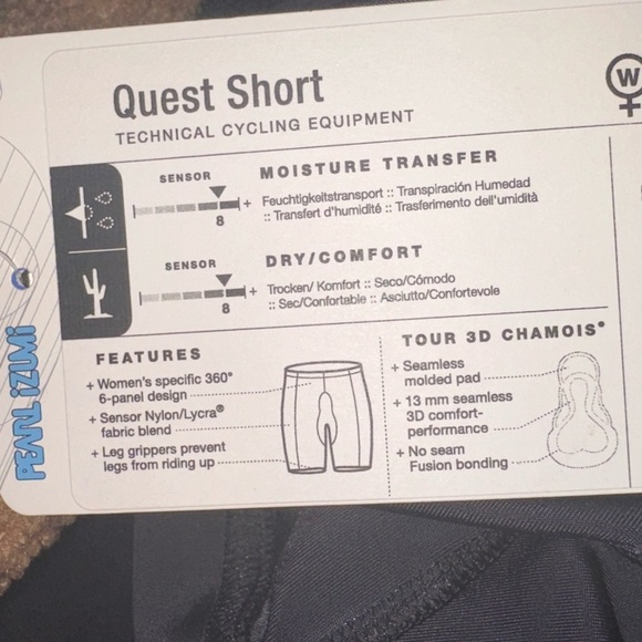 NWT Pearl Izumi Women’s Quest Short Black Padded cycling bike Shorts M Biking - Picture 10 of 13